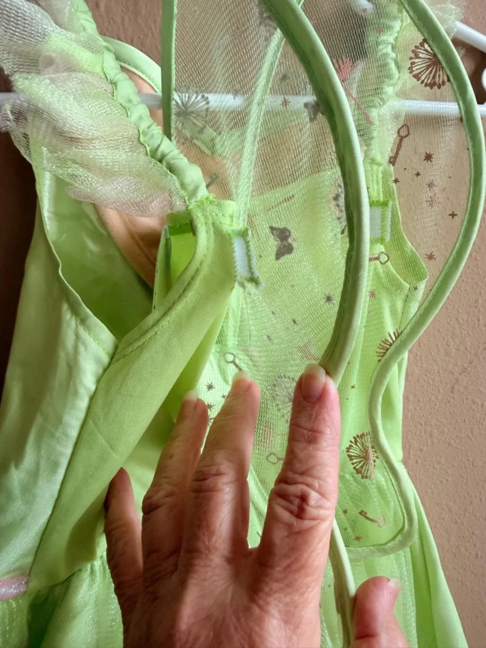 Disney Light Green and Pink Fairy Dress Costume - Picture 5 of 6